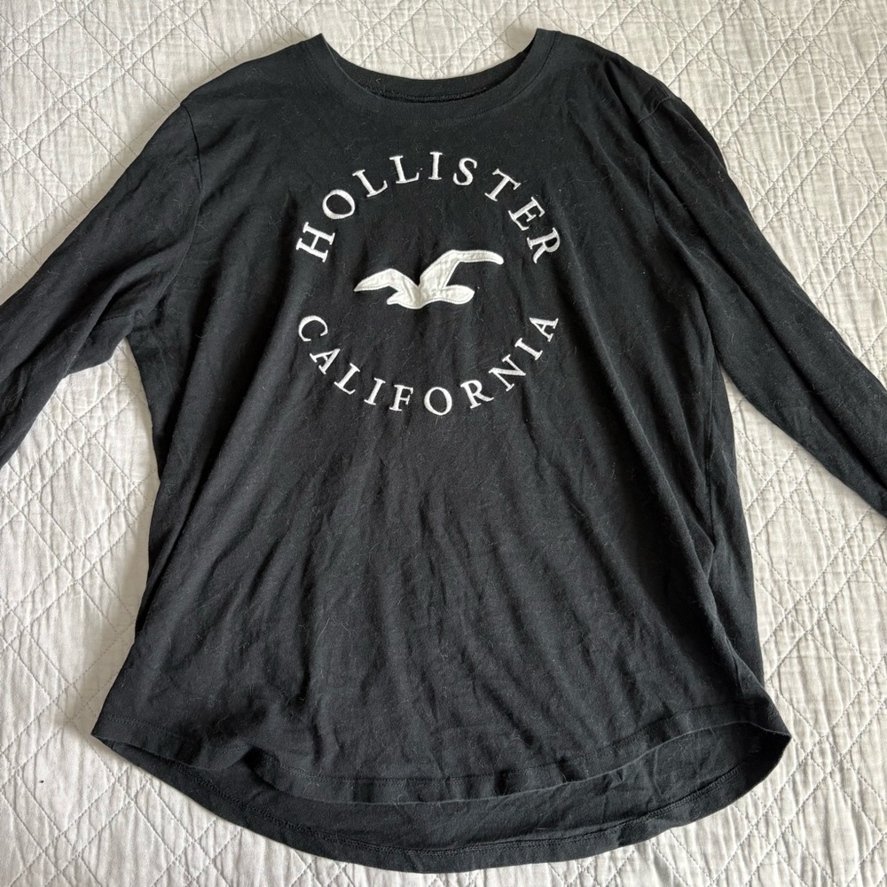 Hollister Black Crewneck Logo Tee